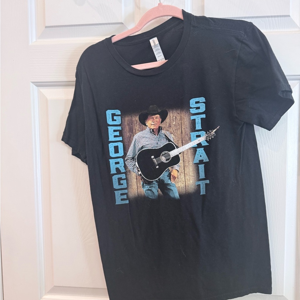 George Black Graphic Short Sleeve Tee with Blue Lettering